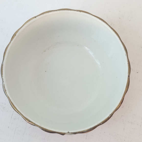 Vintage Sarreguemines France Mixing Bowl 4.5" Red Polka Dot - Picture 4 of 5